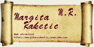 Margita Raketić vizit kartica